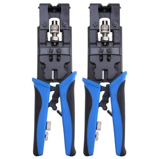 2 Unid Durable Coax Compression Crimper Tool BNC / RCA / F Crimp Connector RG59 / 58/6 Cable Wire Cutter Ajustable Crimping Plier