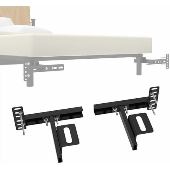 Headboard Brackets for Metal Bed Frame, Universal Adjustable Brackets for Headboard with Footboard Extension Kit Fit Twin Full Queen King, Matte Black 2 Packs