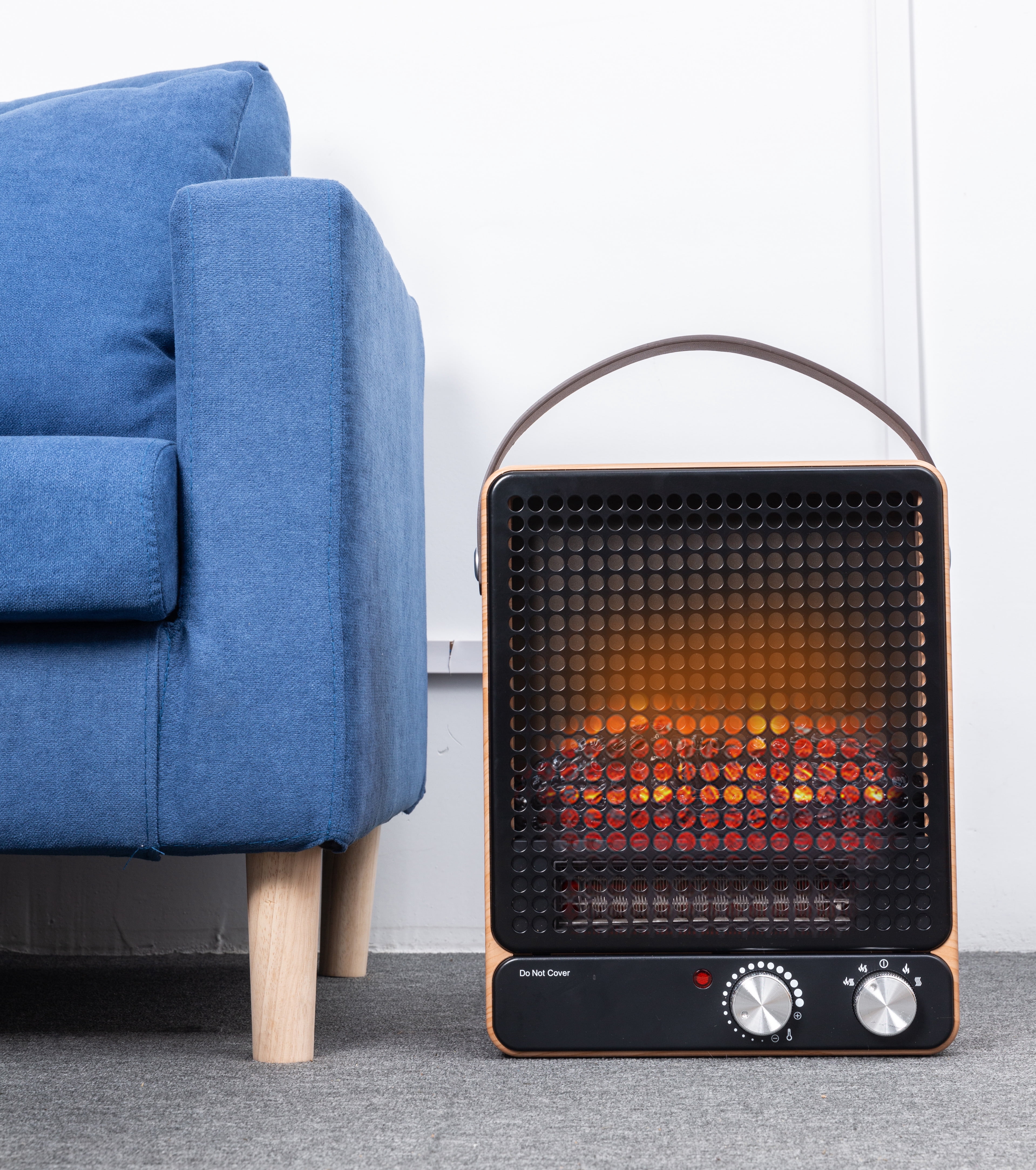 Better Homes u0026 Gardens 1500W Freestanding Fan Forced Electric Fireplace,  Light Walnut - Walmart.com
