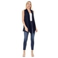 thumbnail image 5 of Women's Casual Solid Comfy Sleeveless Draped Open Front Cardigan S-3XL, 5 of 5