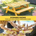 thumbnail image 6 of Yellow Geometric Table Cloths for 8 Foot Rectangle Tables, Morocco Modern Abstract Plaid Art Patio Waterproof Elastic Fitted Tablecloths, Washable Rectangular Table Cover for Camping, 6 of 8