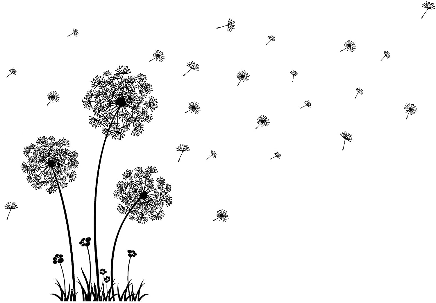 Dandelion Wall Decals Flying Flowers Wall Stickers Decor DIY Home Room