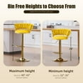 thumbnail image 4 of Villeston 360°Swivel Bar Stools Velvet Upholstered Adjustable Bar Chairs Set of 2 with Back & Footrest for Home and Kitchen,Mustard Yellow, 4 of 9