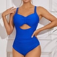 thumbnail image 3 of Gibobby Traje de baño sexy de una pieza Traje de baño para mujer Traje de baño sexy con cuello en V profundo y espalda(Azul,CH), 3 of 5