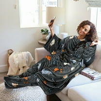 Catalonia Wearable TV Blanket with Sleeves Arms & Feet pockets for Adult Micro Plush Fleece Large Wrap Throw Robe