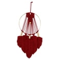 thumbnail image 4 of Colgante de pared de macramé, arte bohemio, hecho a mano, elegante, hojas, círculo, decorativo rojo, 4 of 9