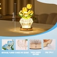 thumbnail image 4 of Blue Tulip Flower Lamp Diamond Vase, 3 Color Night Light Dimmable Touch Control Artificial Floral Decor for Bedroom Bar Coffee Shop Wedding Birthday Gifts for Women Christmas Valentine Mothers Day, 4 of 15