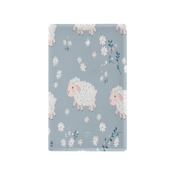 Switch Panel Switch Decoration 2.76x4.53x0.28 Inches Unused Outlet Cover Switch Plate Wall Plates Living Room Kitchen Bedroom Study Switches Cute Cartoon Lamb