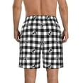 thumbnail image 3 of Bixox Men's Anchor Black Tartan Plaid printing Casual Classic Fit Short Summer Beach Shorts, 3 of 6