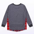 thumbnail image 4 of Ashirexll Crewneck Sweatshirts Women Oversized Sweatshirt for Women Winter Tops Long Sleeve Tops Casual Checkered Patchwork Round Neck Hoodie, 4 of 5