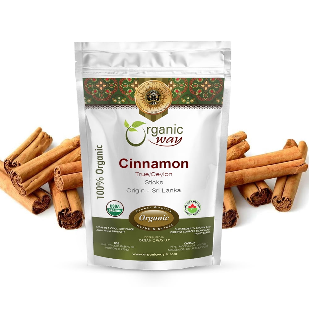 Organic Way True Ceylon Cinnamon Sticks (Cinnamomum verum) Adds