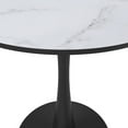 thumbnail image 4 of LeisureMod Round Dining Table Modern 27" MDF Wood Tabletop with Steel Pedestal Base for Kitchen and Living Room Bristol Series in Marbled White, 4 of 6