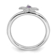 thumbnail image 2 of Sterling Silver Stackable Expressions 0.04 Ct. Amethyst Starfish Ring Size 9, 2 of 5