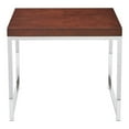 thumbnail image 4 of Pemberly Row End Table Espresso Wood Veneer Top with Chrome legs, 4 of 8