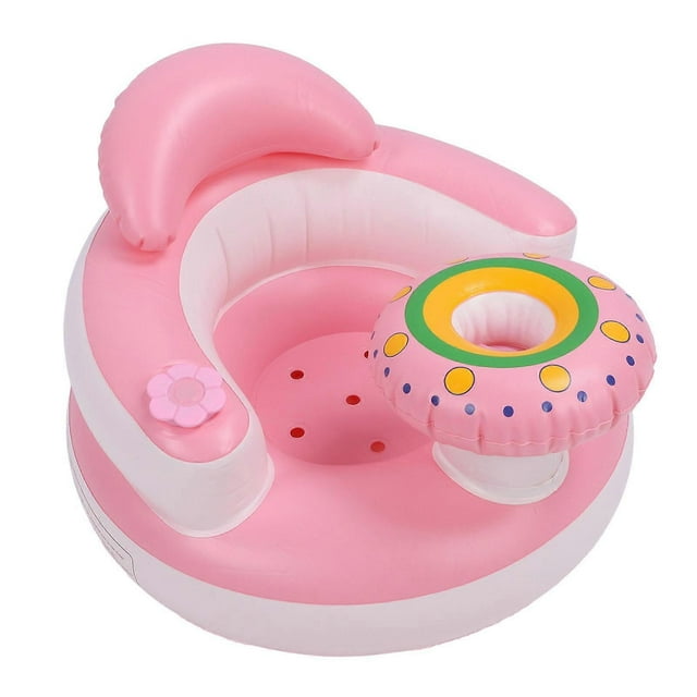 Baby Inflatable Sofa Chair Infant Learning Seat Built in Pump Inflatable Sitting Up Chair for Home Floor Bed Bathroom Grass Beach