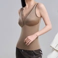 thumbnail image 4 of asjyhkr Tank Tops for Women Fleece Thermal Undershirt Casual Daily Fall Winter Baselayer Sleepwear Tops with Built in Bra(3X-Large,Coffee), 4 of 5