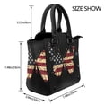 thumbnail image 2 of Lsque Patriotic USA Butterfly Art Pattern Leather Rivet Shoulder Bag – Elegant Genuine Leather & Microfiber PU Crossbody with Detachable Adjustable Strap, 2 of 5