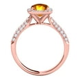 thumbnail image 3 of Mauli Jewels Engagement Rings for Women 0.95 Carat Diamond And Cushion Cut Citrine Ring 4-prong 10K Rose Gold, 3 of 7
