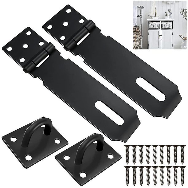 2 piezas de candado de acero inoxidable para puerta, cerrojo de seguridad de 5 pulgadas y grapa, pestillo de puerta resistente para cobertizo, cerradura de puerta, cerrojo de puerta