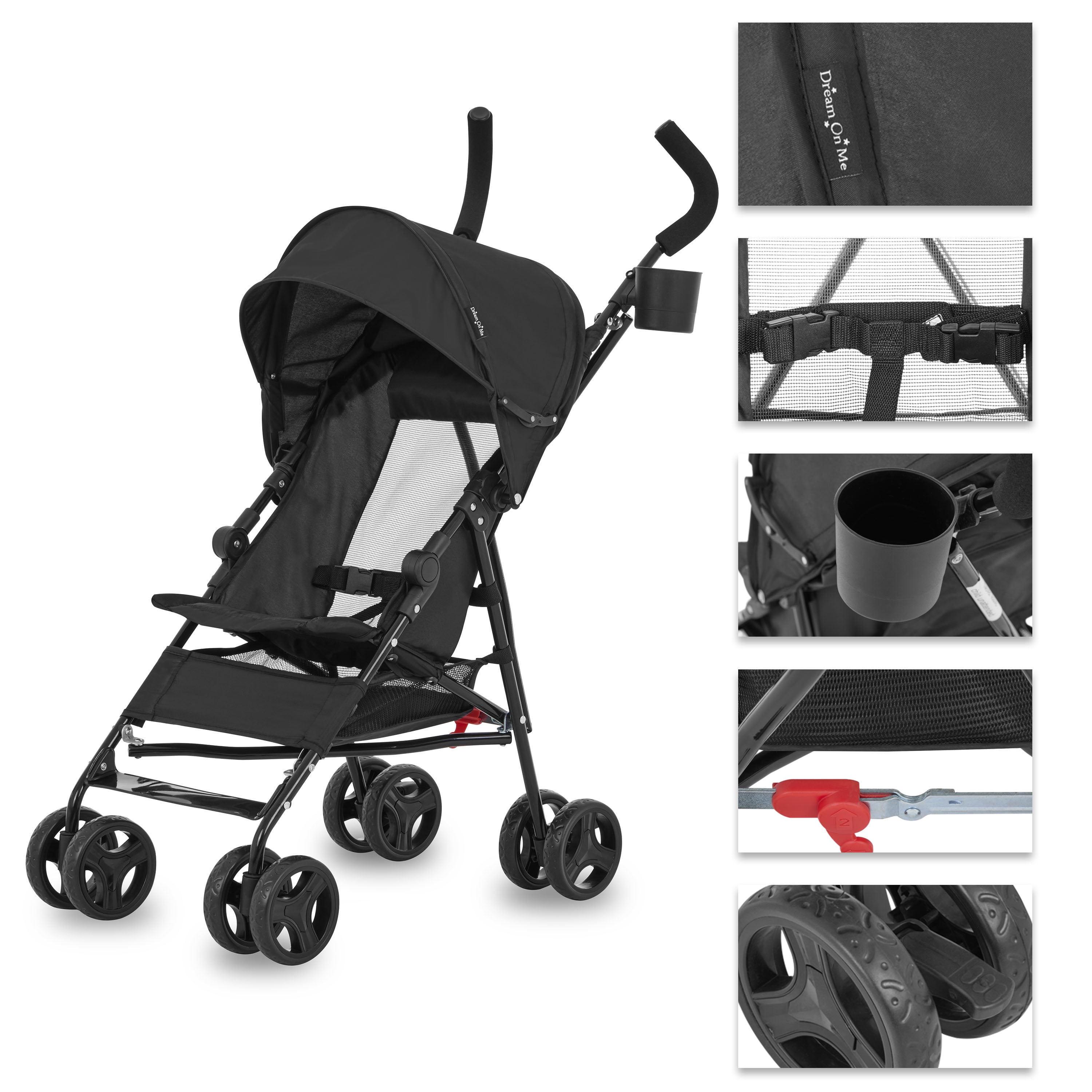 Dream On Me Rover Convenience Stroller, Black