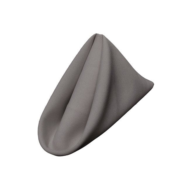 LA Linen Pack-10 Servilleta de popelina de poliéster de 45 x 45 cm, gris oscuro LA Linen 1818Pop_pk10_GrayDrkP12