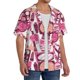 thumbnail image 2 of Balery Cute Girl Camisa Casual de Manga Corta con Botones para Hombre, Texturizada, Estilo Cubano, para Playa, Verano-Medium, 2 of 5