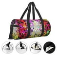 thumbnail image 5 of Easygdp Colorful Tie Dye Stained Glass 3 Travel Bag, Camping, Weekend, Carry On Overnight Duffel Bag with Shoulder Strap, 5 of 8