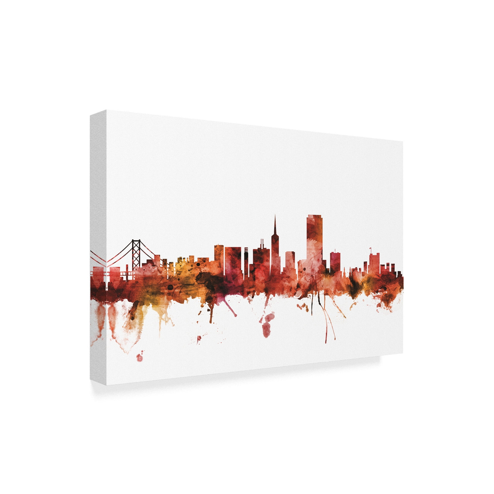 Trademark Fine Art 'San Francisco California Skyline Red' Canvas Art by Michael Tompsett