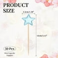 thumbnail image 2 of Uxcell Star Cupcake Toppers Glitter Star Cake Toppers Mini Cupcake Picks, Fit for Wedding Engagement Cake Decorations Light Blue, 2 of 7