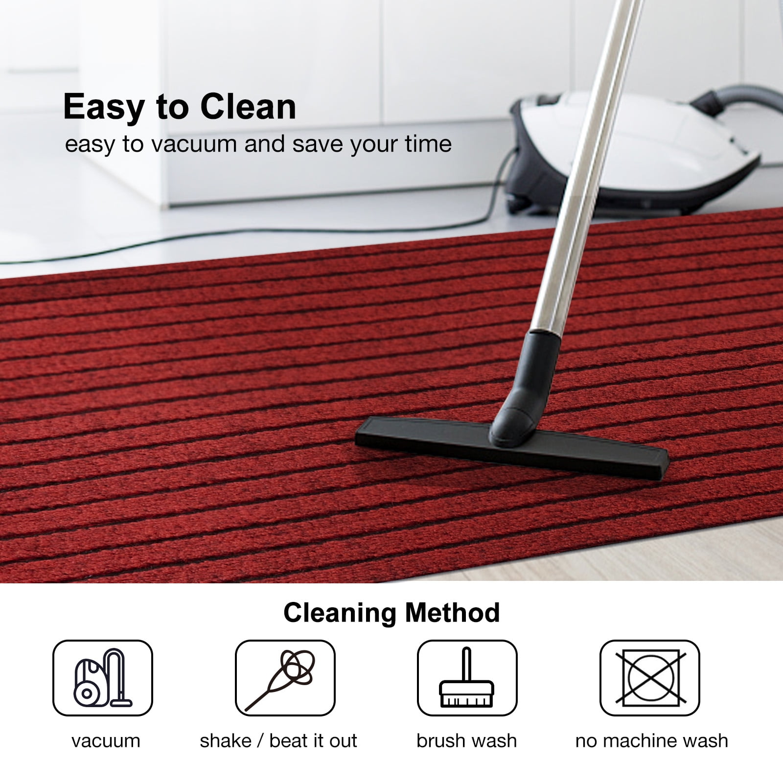 ANTPOP 3' x 13' Runner Rugs with Rubber Backing Outdoor Indoor Utility Non Slip Carpet for Hallway Custom Size Area Mat for Entryway Balcony Patio Kitchen Garage Stair Laundry