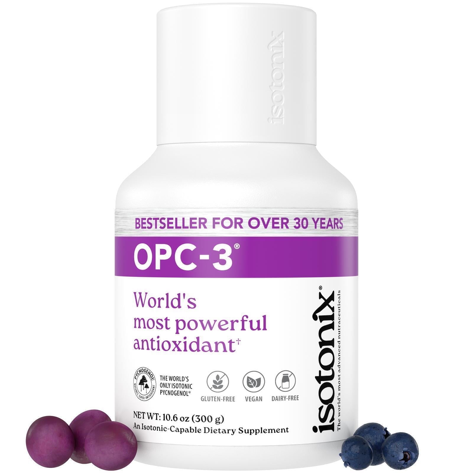 Isotonix OPC-3 Antioxidant Supplement – Pycnogenol, Grape Seed & Bilberry for Heart Health, Healthy Cholesterol & Joint Support (90 Servings, 300g)