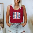 thumbnail image 2 of Cuello redondo para mujer Día de la Independencia Impresión Sin mangas Casual Chaleco suelto Tops Fridja  gh74, 2 of 5