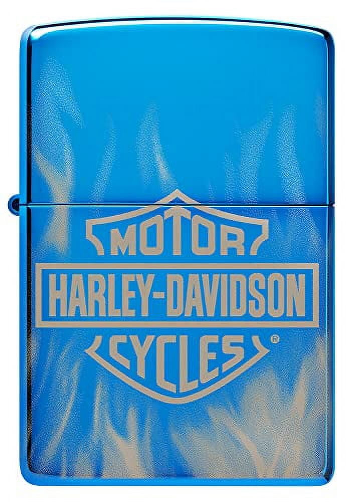 Zippo Harley-Davidson 360? Blue Flames High Polish Lighter - Biker's Choice