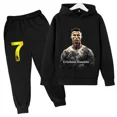 thumbnail image 3 of Conjunto de sudadera y pantalones deportivos para niños, conjunto de 2 piezas para niños y niñas, ropa para niños con estampado de avatar de Ronaldo, 3 of 5