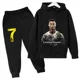 thumbnail image 3 of Conjunto de sudadera y pantalones deportivos para niños, conjunto de 2 piezas para niños y niñas, ropa para niños con estampado de avatar de Ronaldo, 3 of 5