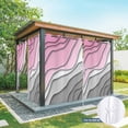 thumbnail image 6 of Pink Grey Ombre Outdoor Curtains for Patio Waterproof,Windproof Privacy Curtains with Weighted Bottom,Modern Geometric Abstract Aesthetics Cream Outside Drapes for Picnic Garage Yard 54"x84" 2 Panel, 6 of 8