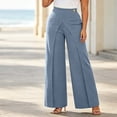 thumbnail image 2 of hlysgo Women's Wide Leg Pants Elegant High Waisted Asymmetrical Pant Business Casual Dress Trousers with Pockets Gray,XL, 2 of 6