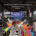 thumbnail image 3 of Bathroom Scale, Highly Accurate Digital Body Scale,Precisely Measures Weight up to 400 lbs-Colorful Zebra With Paint Splatters On Black Background, 3 of 4