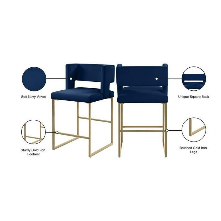 Meridian Furniture Caleb Velvet Counter Stool - Gold Meridian Furniture Caleb Velvet Counter Stool - Gold