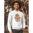 thumbnail image 2 of Hamsa Hand Watercolor. Sweatshirt Men -Image by Shutterstock, Male x-Large, 2 of 4