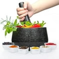 thumbnail image 2 of Yesfashion Polished Granite Mortar and Pestle Set, Stone Grinder Bowl for Grinding Herbs Spices, Making Guacamo, Salsa, Pepper and Nuts Crusher, 2 of 9
