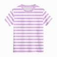 thumbnail image 4 of NIEWTR T-Shirts Classiques à Rayures à Manches Courtes pour Filles T-Shirts d'Été pour Enfants Col Ras du Cou Tendance T-Shirts pour Enfants 5-14 Ans (Violet Pâle, 12-13 Ans), 4 of 4