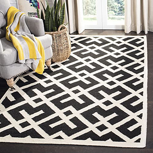 Safavieh Dhurries Collection Dhu552l, Black And White Flatweave Area Rugs