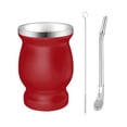 thumbnail image 1 of Juego de mate de calabaza de 230 ml, taza de té tradicional para dormitorio, hogar y oficina. Rojo, 1 of 9