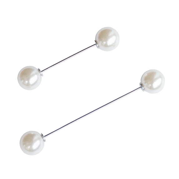 Linyer Brooches Simulated Pearl Pin Clips Double Head Non- for slip Scarf Jewelry Clothing Gift Shawl Lapel Dress Decorations Type 4