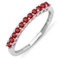 thumbnail image 1 of Dazzlingrock Collection 10K Round Ruby Anniversary Stackable Wedding Band 1/3 CT, White Gold, Size 5.5, 1 of 1