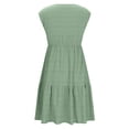 thumbnail image 4 of Summer Dresses for Women Casual V Neck Sleeveless A Line Midi Dress Solid Color Flowy Vacation Sundress S-2XL, 4 of 8