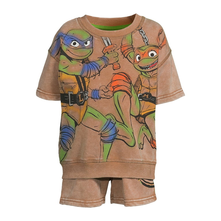 Teenage Mutant Ninja Turtles Toddler Boy French Terry Graphic Top and  Shorts Set, 2-Piece, Sizes 18M-5T 