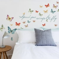 Roommates Lisa Audit Butterfly Quote Peel and Stick Wall Decals