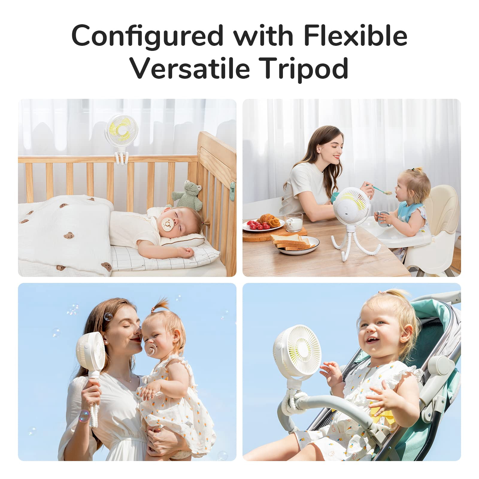 CHUNYAN Baby stroller small fan octopus charging portable mute can shake the head small baby walking god Device